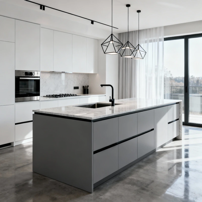 Cocina moderna con diseño minimalista